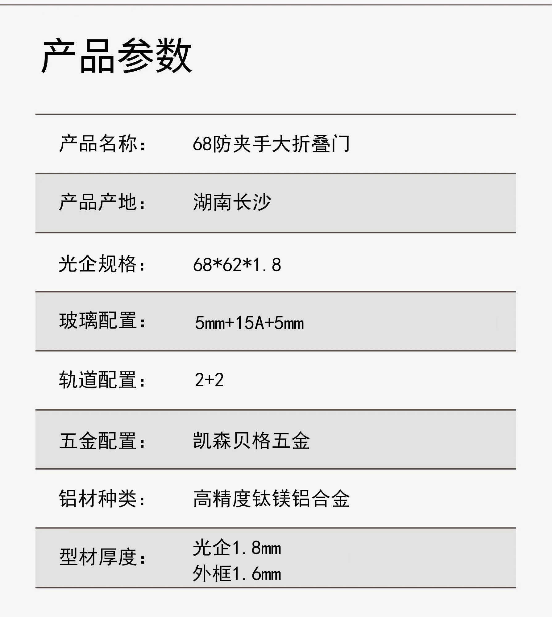 防夹手折叠门